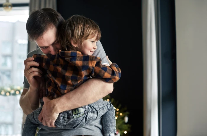 Vadim from Belarus enjoys a moment with his son, Fedya. Photo by UNFPA Belarus, Dina Ermolenko.
